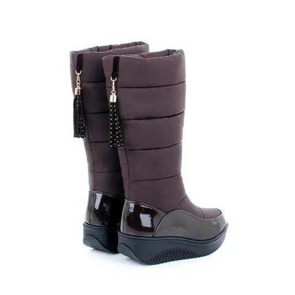 Women Winter Round Plush Snow Boots - Boots - Mezereon - Mad Fly Essentials