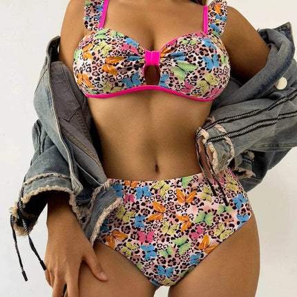 Women Zebra Stripes High Waist Bikini Set - Bikini Set - RUOTONGSEPT - Mad Fly Essentials