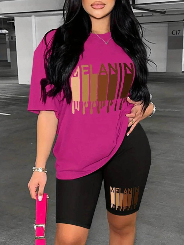 Women Casual Loose Short Sleeved 2pc Outfit Set - Outfit Set - mandylandy - Mad Fly Essentials