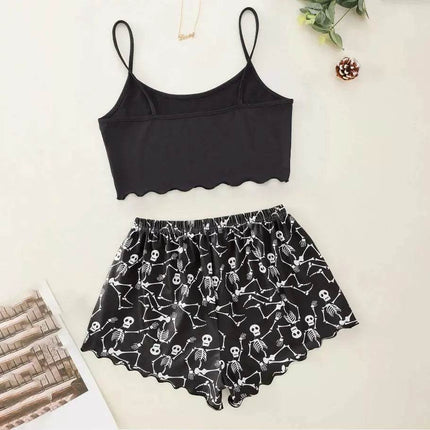 Women's Halloween Sleeveless Crop Pajama Set - Pajama Set - Animal Unicorn - Mad Fly Essentials