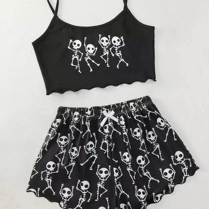 Women's Halloween Sleeveless Crop Pajama Set - Pajama Set - Animal Unicorn - Mad Fly Essentials