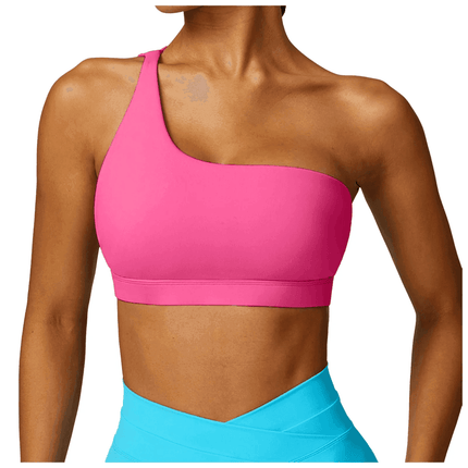 Women's One Shoulder Yoga Fitness Bra - Bra - Myth - box - Mad Fly Essentials