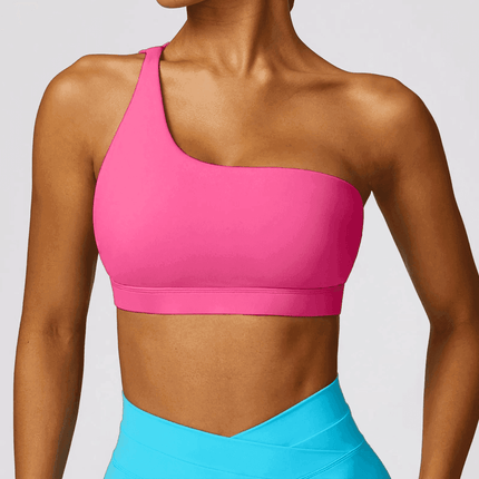 Women's One Shoulder Yoga Fitness Bra - Bra - Myth - box - Mad Fly Essentials