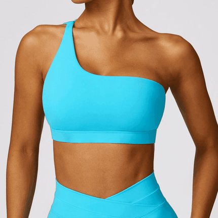 Women's One Shoulder Yoga Fitness Bra - Bra - Myth - box - Mad Fly Essentials
