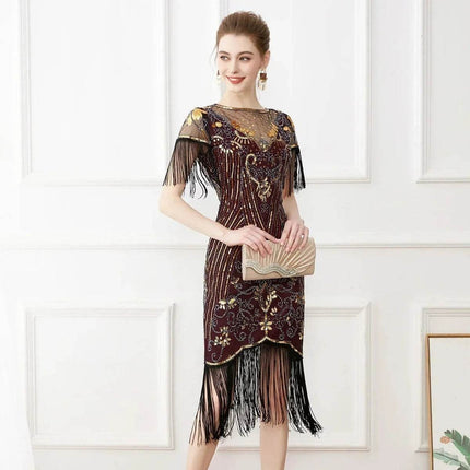 Women's Plus 1920s Gatsby Sequin Beaded Party Dress - Party Dress - Adogirl - Mad Fly Essentials