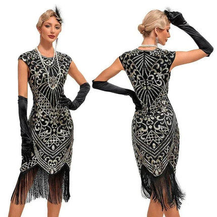 Women's Plus 1920s Gatsby Sequin Beaded Party Dress - Party Dress - Adogirl - Mad Fly Essentials