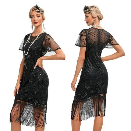 Women's Plus 1920s Gatsby Sequin Beaded Party Dress - Party Dress - Adogirl - Mad Fly Essentials