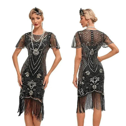 Women's Plus 1920s Gatsby Sequin Beaded Party Dress - Party Dress - Adogirl - Mad Fly Essentials