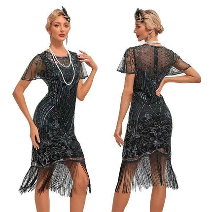 Women's Plus 1920s Gatsby Sequin Beaded Party Dress - Party Dress - Adogirl - Mad Fly Essentials