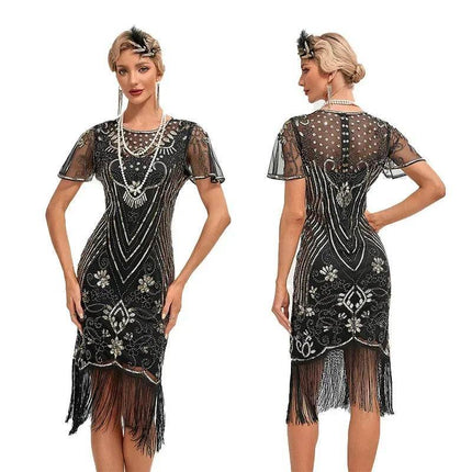 Women's Plus 1920s Gatsby Sequin Beaded Party Dress - Party Dress - Adogirl - Mad Fly Essentials
