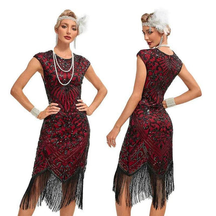 Women's Plus 1920s Gatsby Sequin Beaded Party Dress - Party Dress - Adogirl - Mad Fly Essentials