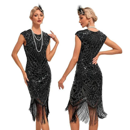 Women's Plus 1920s Gatsby Sequin Beaded Party Dress - Party Dress - Adogirl - Mad Fly Essentials