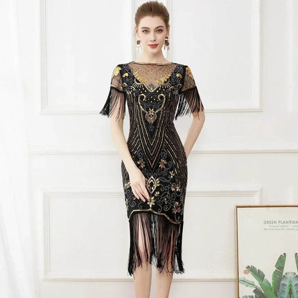 Women's Plus 1920s Gatsby Sequin Beaded Party Dress - Party Dress - Adogirl - Mad Fly Essentials