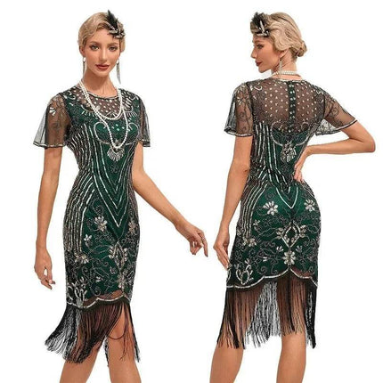 Women's Plus 1920s Gatsby Sequin Beaded Party Dress - Party Dress - Adogirl - Mad Fly Essentials
