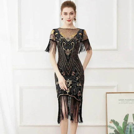 Women's Plus 1920s Gatsby Sequin Beaded Party Dress - Party Dress - Adogirl - Mad Fly Essentials