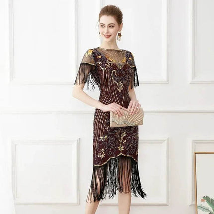 Women's Plus 1920s Gatsby Sequin Beaded Party Dress - Party Dress - Adogirl - Mad Fly Essentials