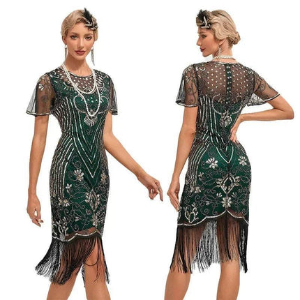 Women's Plus 1920s Gatsby Sequin Beaded Party Dress - Party Dress - Adogirl - Mad Fly Essentials