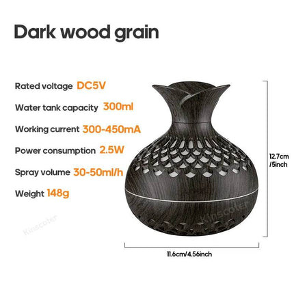 Wood Grain 300mL USB Aroma Diffuser Humidifier Home Decor - Home Decor - LISM - Mad Fly Essentials
