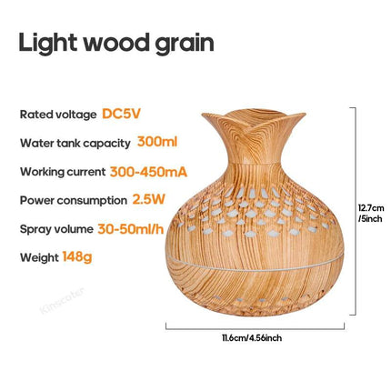 Wood Grain 300mL USB Aroma Diffuser Humidifier Home Decor - Home Decor - LISM - Mad Fly Essentials