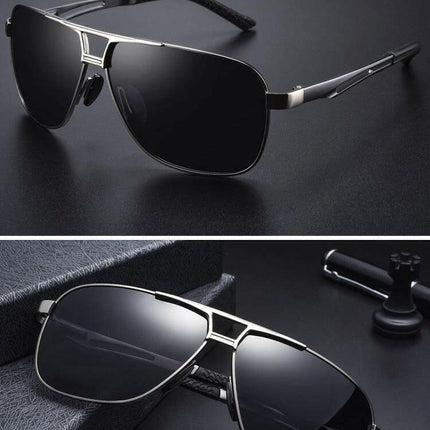 Men Top Aluminum Square Polarized Photochromic Sunglasses