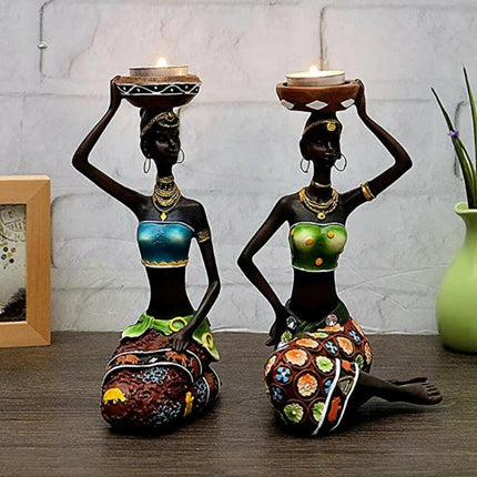 Rustic African Candle Holders Home Table Decor - Home & Garden Mad Fly Essentials