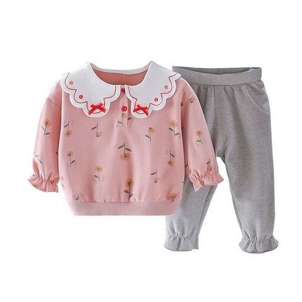 Baby Girls Cartoon Smiling 0-4y Tracksuit Sets - Kids Shop Mad Fly Essentials