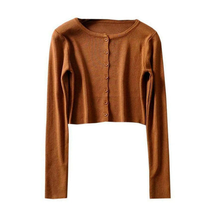 Women Thin Cardigan Short Crop Top Sweater