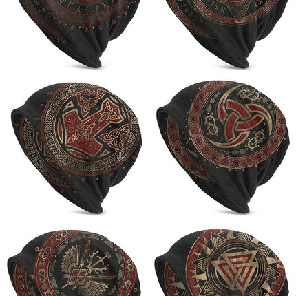 Men Hats Viking Ragnar Lothbrok Knitted Hat Skullies