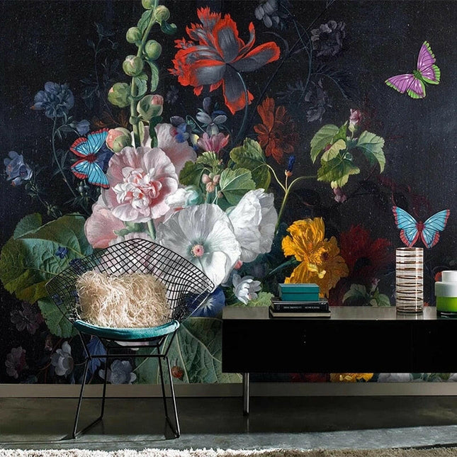 Custom European 3D Stereoscopic Floral Butterfly Wallpaper - Home & Garden Mad Fly Essentials
