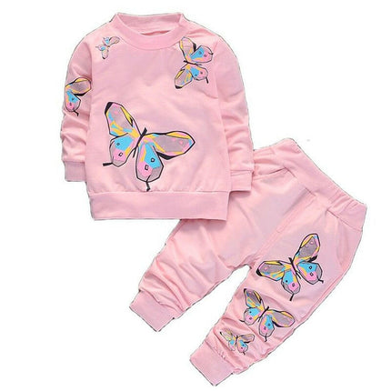 Baby Girls Cartoon Smiling 0-4y Tracksuit Sets - Kids Shop Mad Fly Essentials