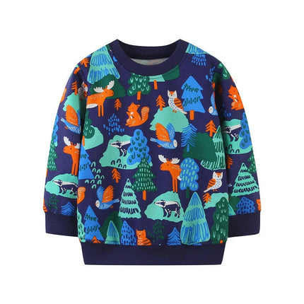 Baby Boy Forest Animals Dinosaur Sweatshirts Spring Sweaters - Mad Fly Essentials