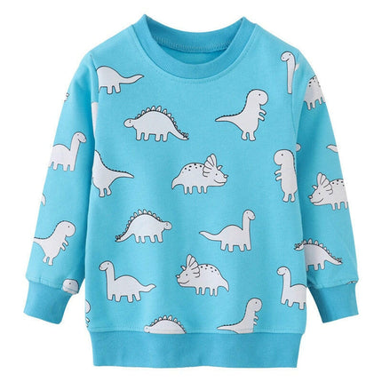 Baby Boys Spring Long Dinosaur Sweater-Sweatshirts - Mad Fly Essentials