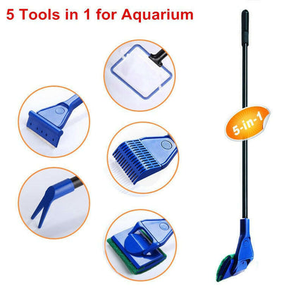 5-in-1 Aquarium Cleaning Tools Set - Pet Care Mad Fly Essentials
