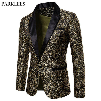 Men Vintage Paisley Formal Blazer Jacket