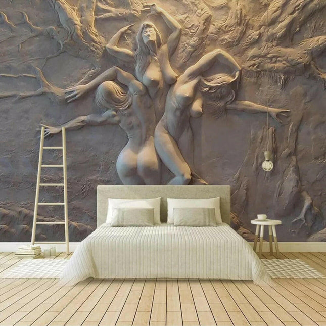 European 3D Abstract Women (1 ㎡) Wallpaper - Home & Garden Mad Fly Essentials