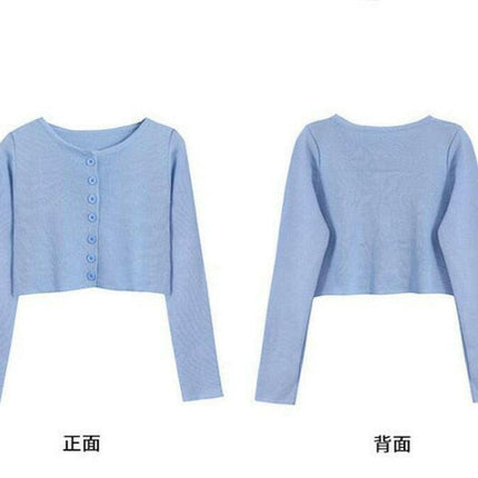 Women Thin Cardigan Short Crop Top Sweater