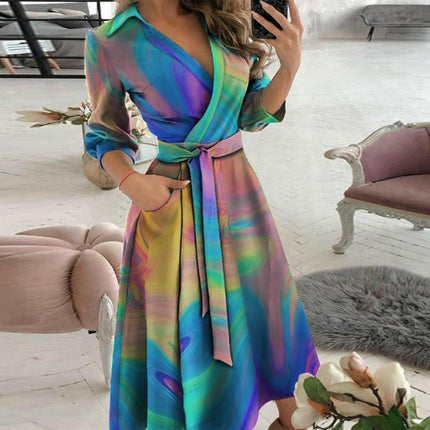 Women Tie Dye Summer Midi Dress