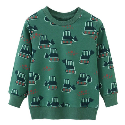 Baby Boys Green Bulldozer Sweatershirts - Mad Fly Essentials
