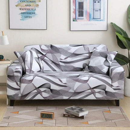 White-Gray Swirled Home-1/2/3/4 seat-Sofa Slipcovers
