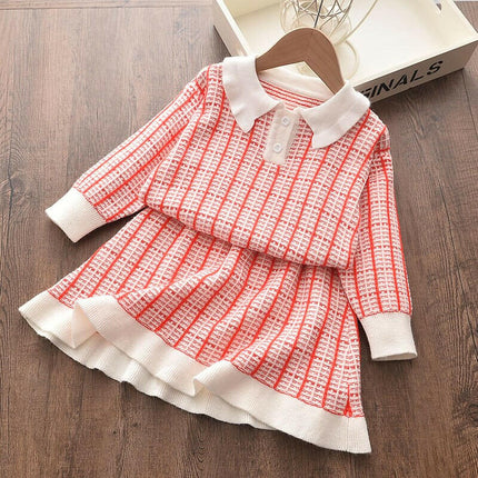 Baby Girl Strawberry Ruffled Sweater Dress Set - Kids Shop Mad Fly Essentials