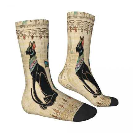 Mens Cats Funny Ankh Cross Ancient Egyptian Socks