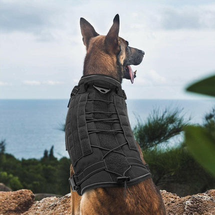 Large Dogs German Shepherd Reflective Tactical Pet No Pull Harness Set - Pet Care Mad Fly Essentials