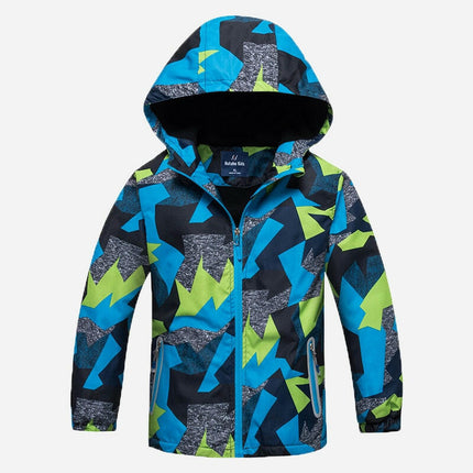 Boys Zip Hooded Graffiti Pattern Fleece Jacket - Kids Shop Mad Fly Essentials