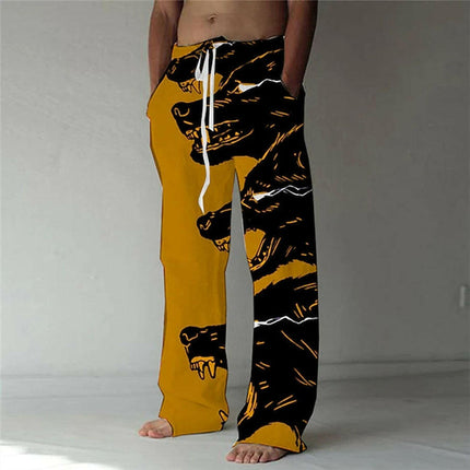 Men Hip Hop Style Wolf Animal Elements XS-8XL Street Pants