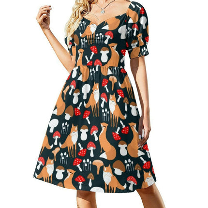 Women's Cute Foxy Animal Print Casual MIDI Dress