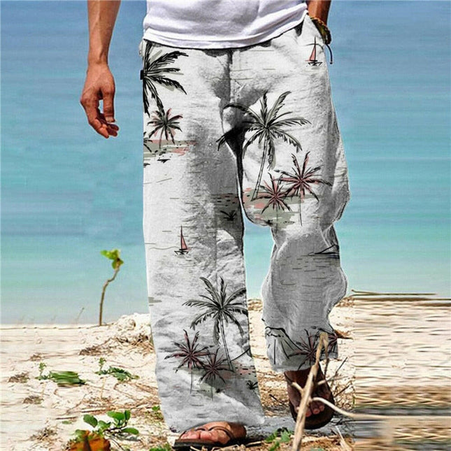 Men's 3D Tropical Elastic Graphic Straight Leg Pants - Men's Fashion Mad Fly Essentials