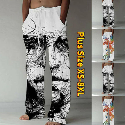 Men Graffiti-Tribal Print Dancing High-Waisted S-8XL Pants