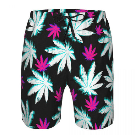 Men Hawaiian-3D Floral Boardshorts with Pockets