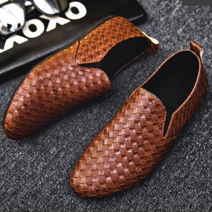 Men Leather Zig-Zag Pattern Lightweight Loafers - Men's Fashion Mad Fly Essentials