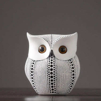 Nordic Owls Ornament Resin Bird Miniatures Decor Figurines